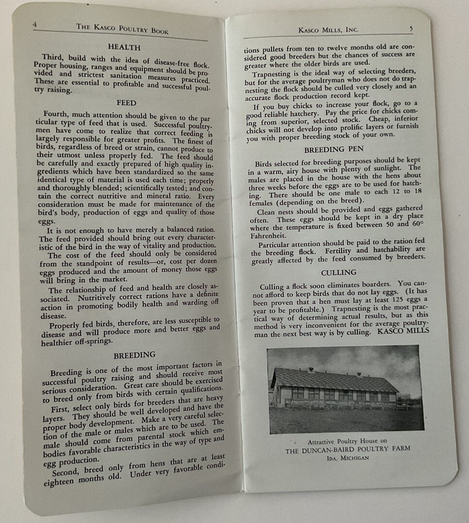 Kasco Poultry Book 1932 – Kasco Mills 32 Pages Kasco Feed Advertising