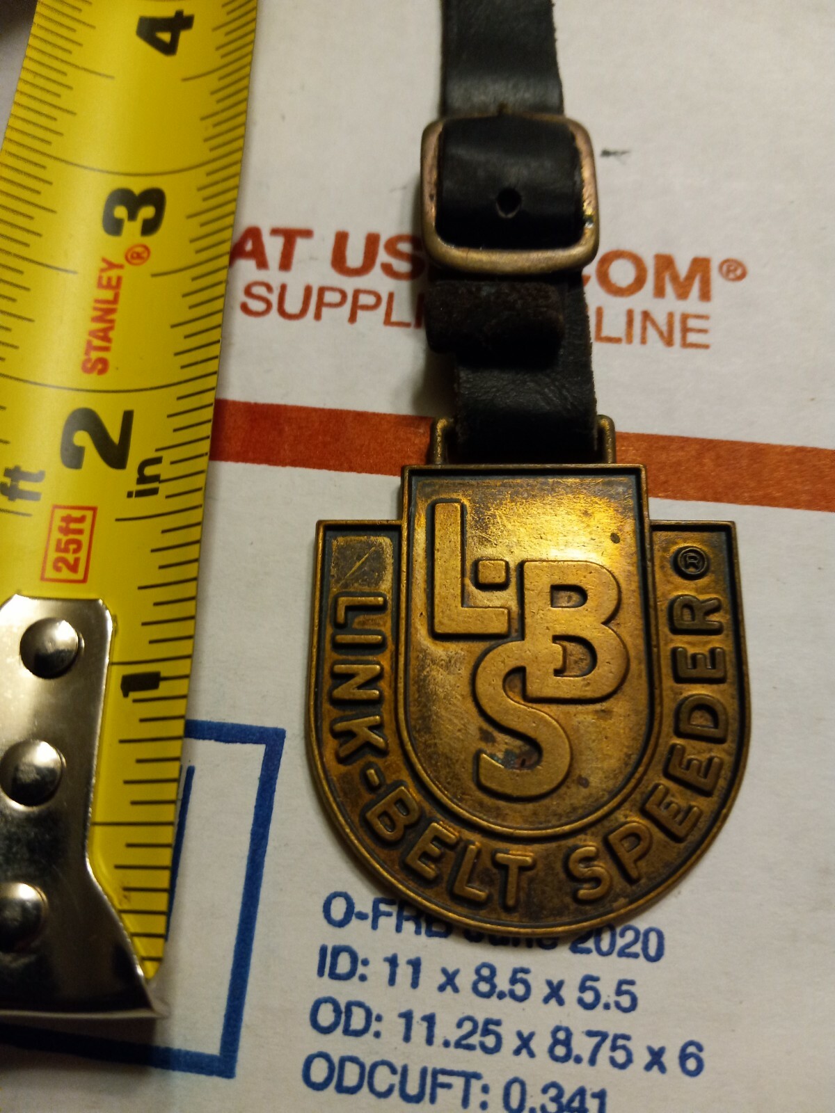 VINTAGE LBS LINK BELT SPEEDER POCKET WATCH FOB HEAVY EQUIPMENT