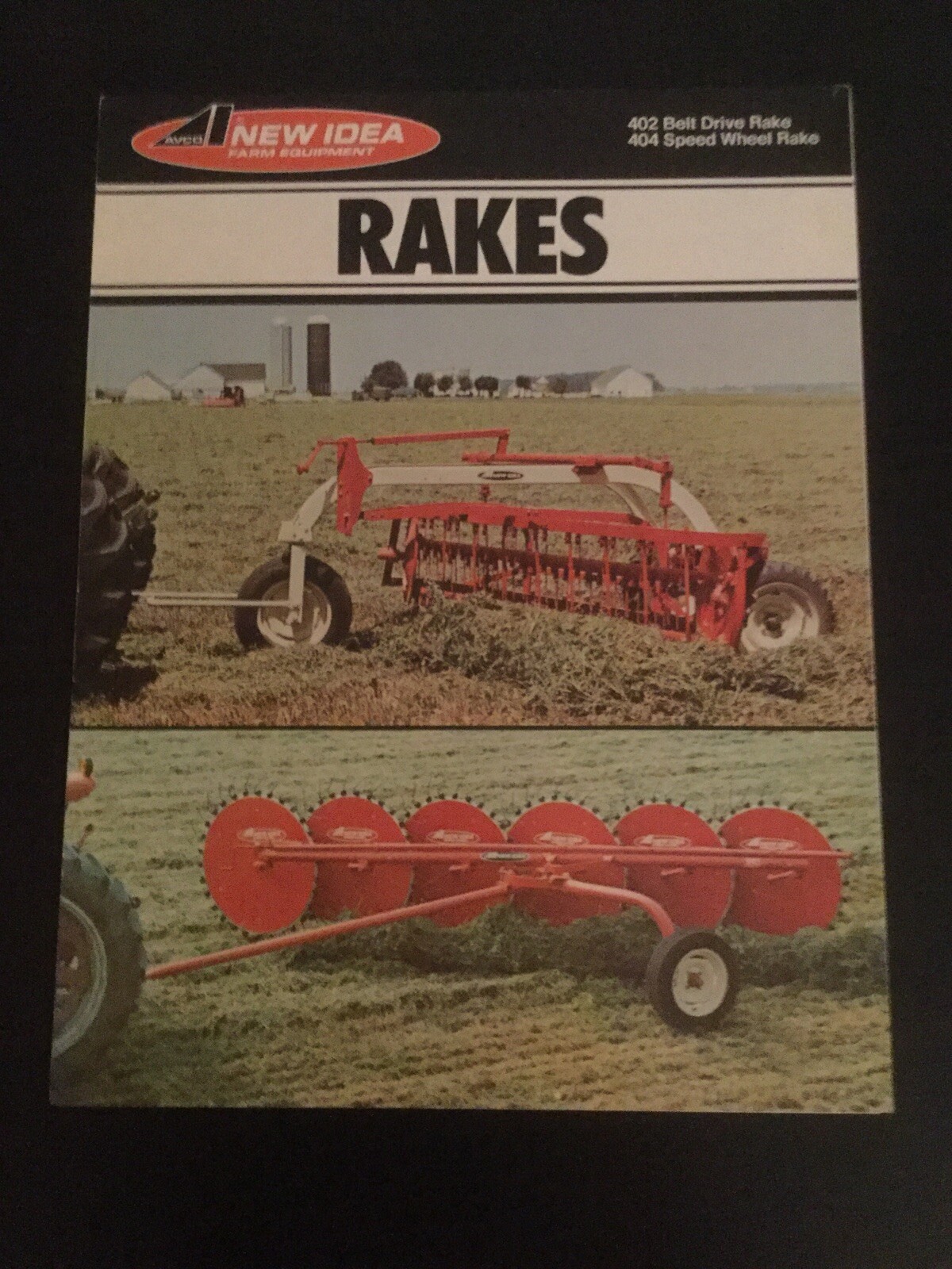 AVCO NEW IDEA FARM EQUIPMENT RAKES 4 PAGES 1977 Sales Brochure