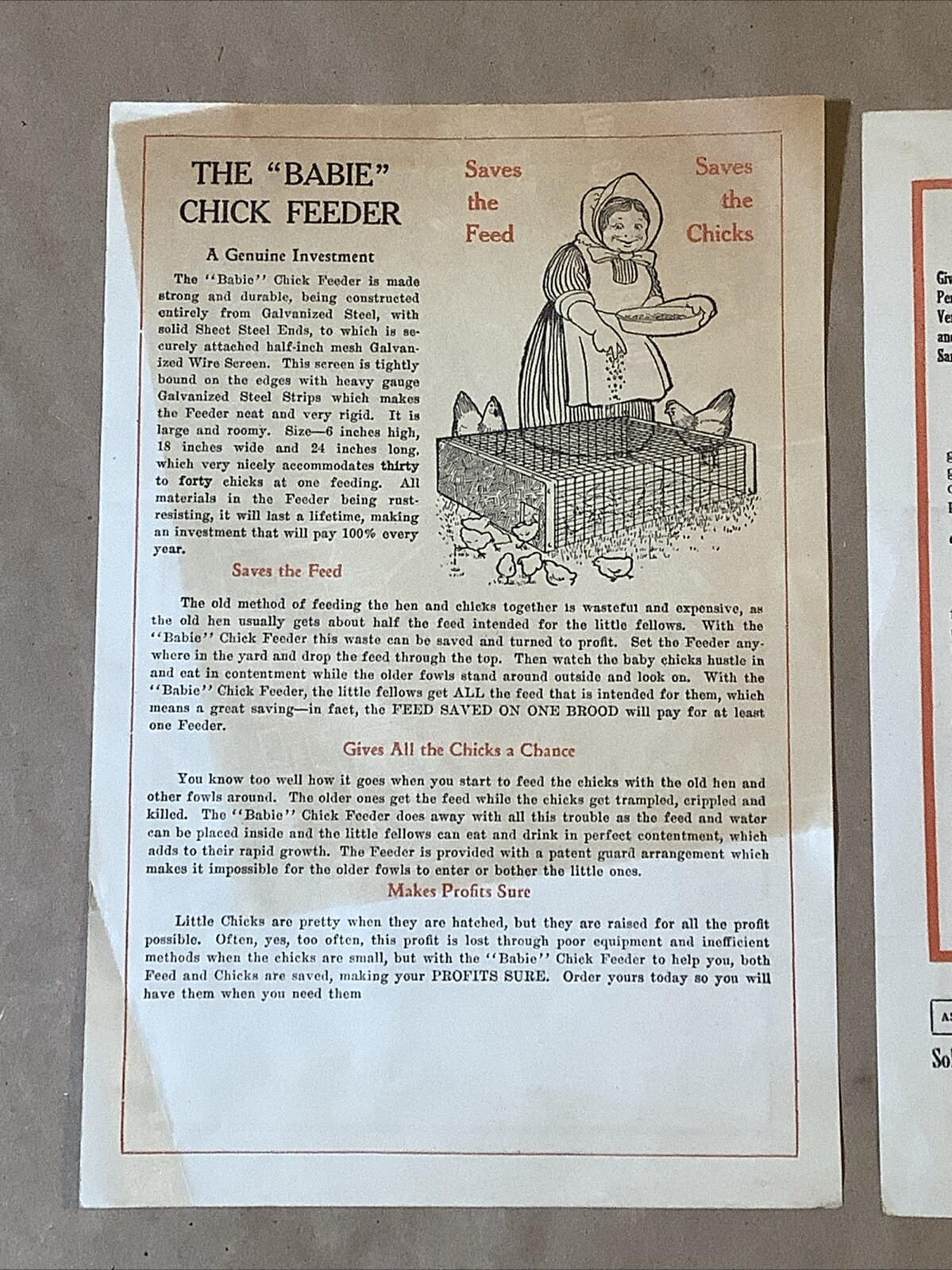 Antique Advertising Brochure Set Lawn Park Brood Coop Babie Feeder INV-P0945