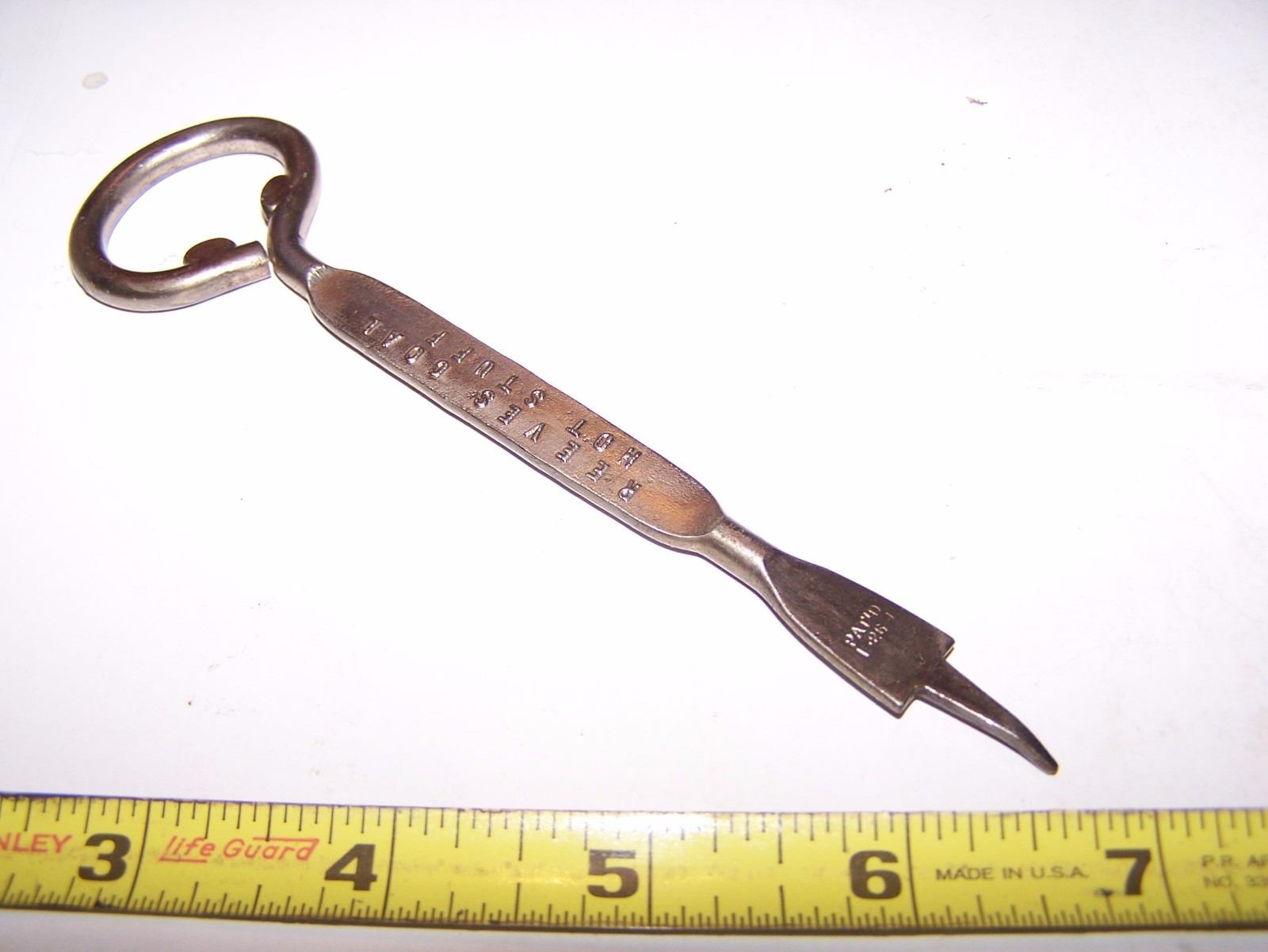 Old REEVES COAL Milk Bottle Opener Steam Tractor Hit Miss Gas Engine Oiler NICE!