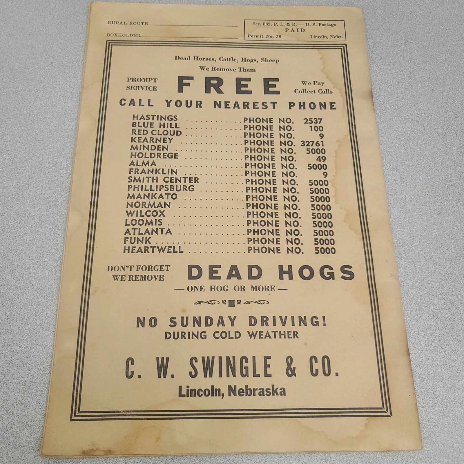 Vtg 1940s Lincoln Nebraska RENDERING CO FARM RECORD BOOKS Advertising Lot 3