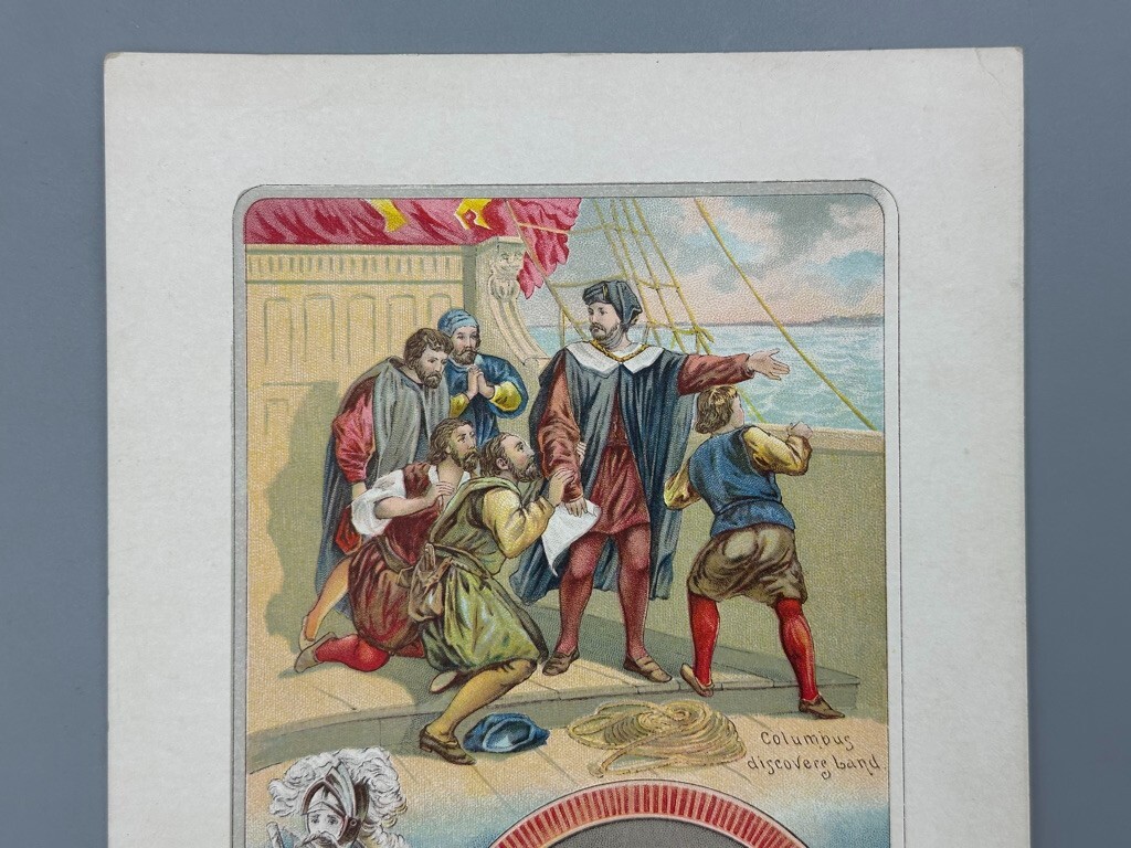 1880s EMERSON TALCOTT Farm Advertising DALLAS Texas TRADE CARD Vespucci Columbus