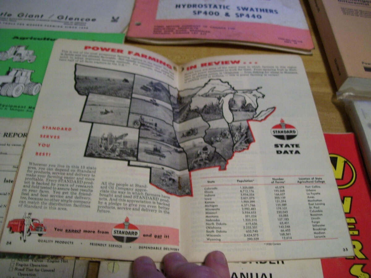 Lot #16G Farm Equipment Manuals IHC 300 Tractor Caterpillar Woods Versatile