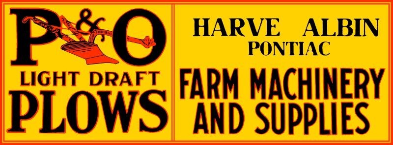P & O Parlin & Orendorff Draft Plows NEW Sign 48&Prime; Wide Diecut USA STEEL XXL Size
