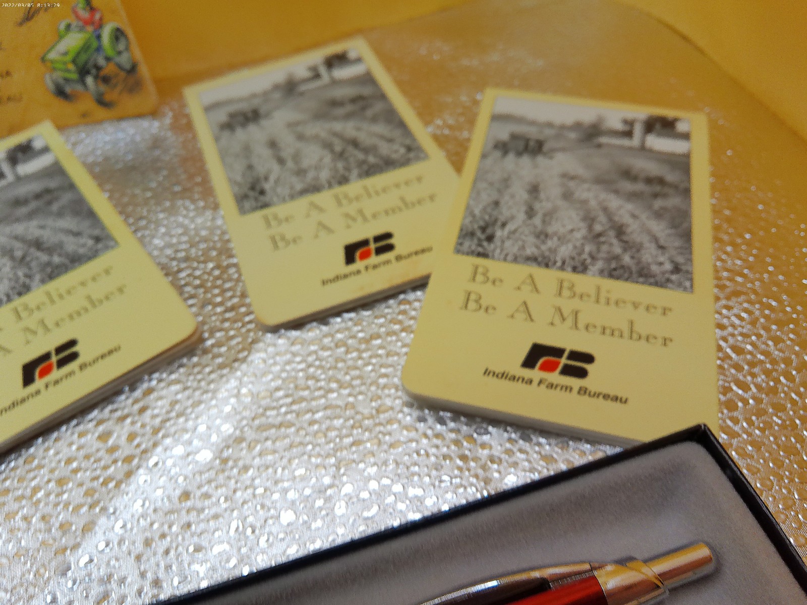 Indiana Farm bureau note pads unused vintage pen set 1995 2002 calendars