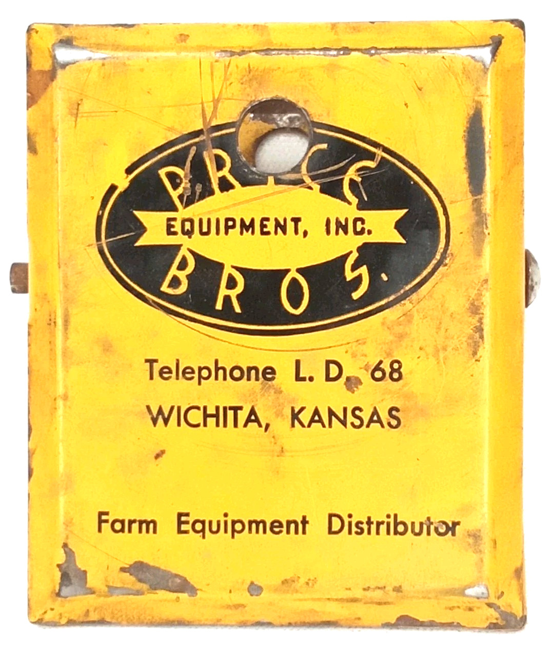 Vintage 1950s Advertising Metal Clip Price Brothers Equipment Wichita Kansas