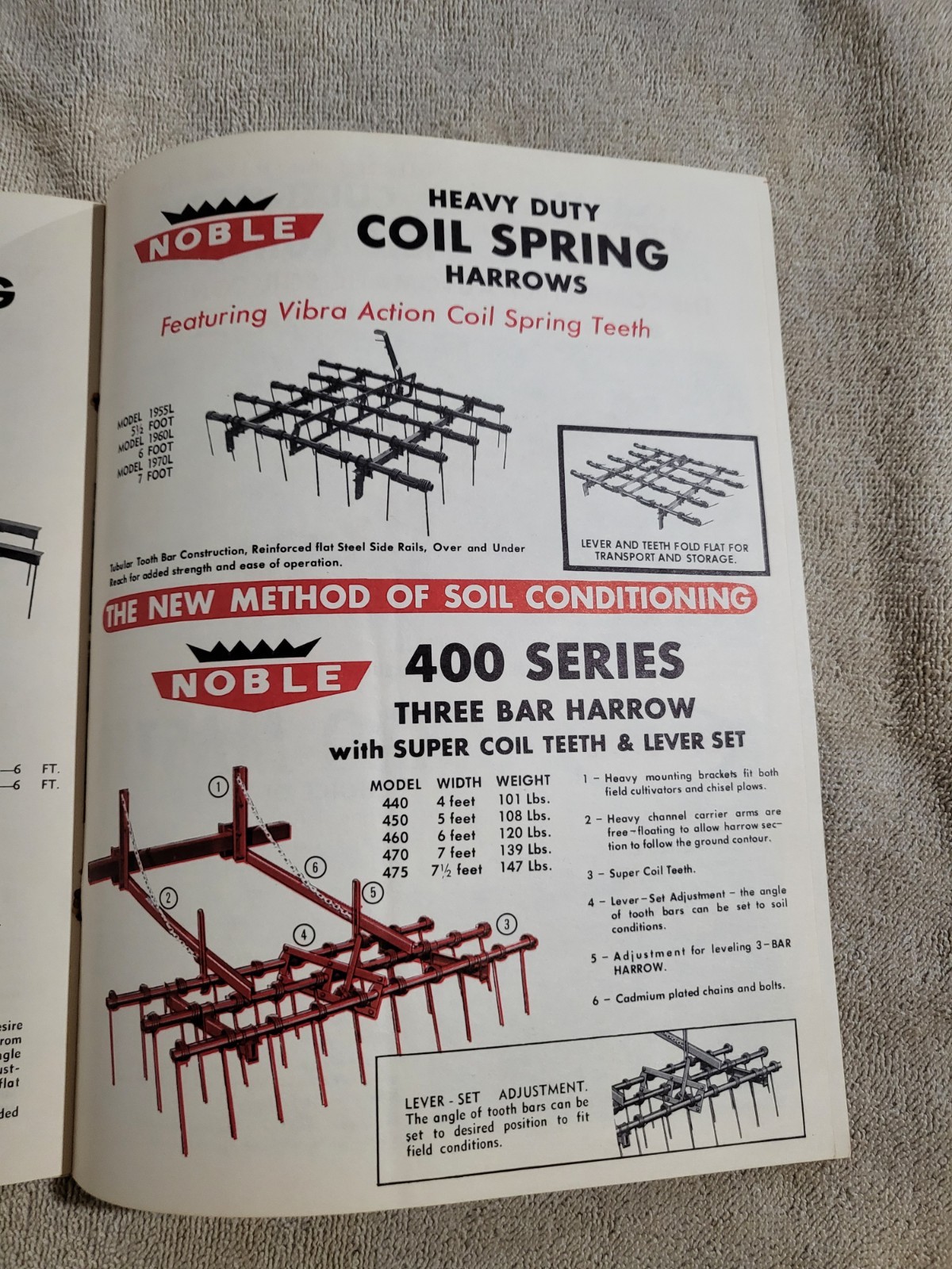NOBLE DAKON Harrow BROCHURE 1968? John Deere IH Sioux Falls, SD. Dakota Iron