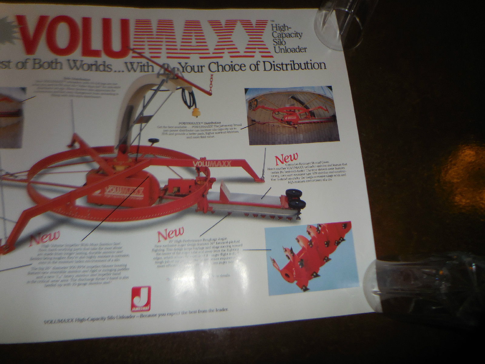 Original Volumaxx High Capacity Silo Unloader Sales Poster 17&Prime; X 23&Prime; NOS Rare