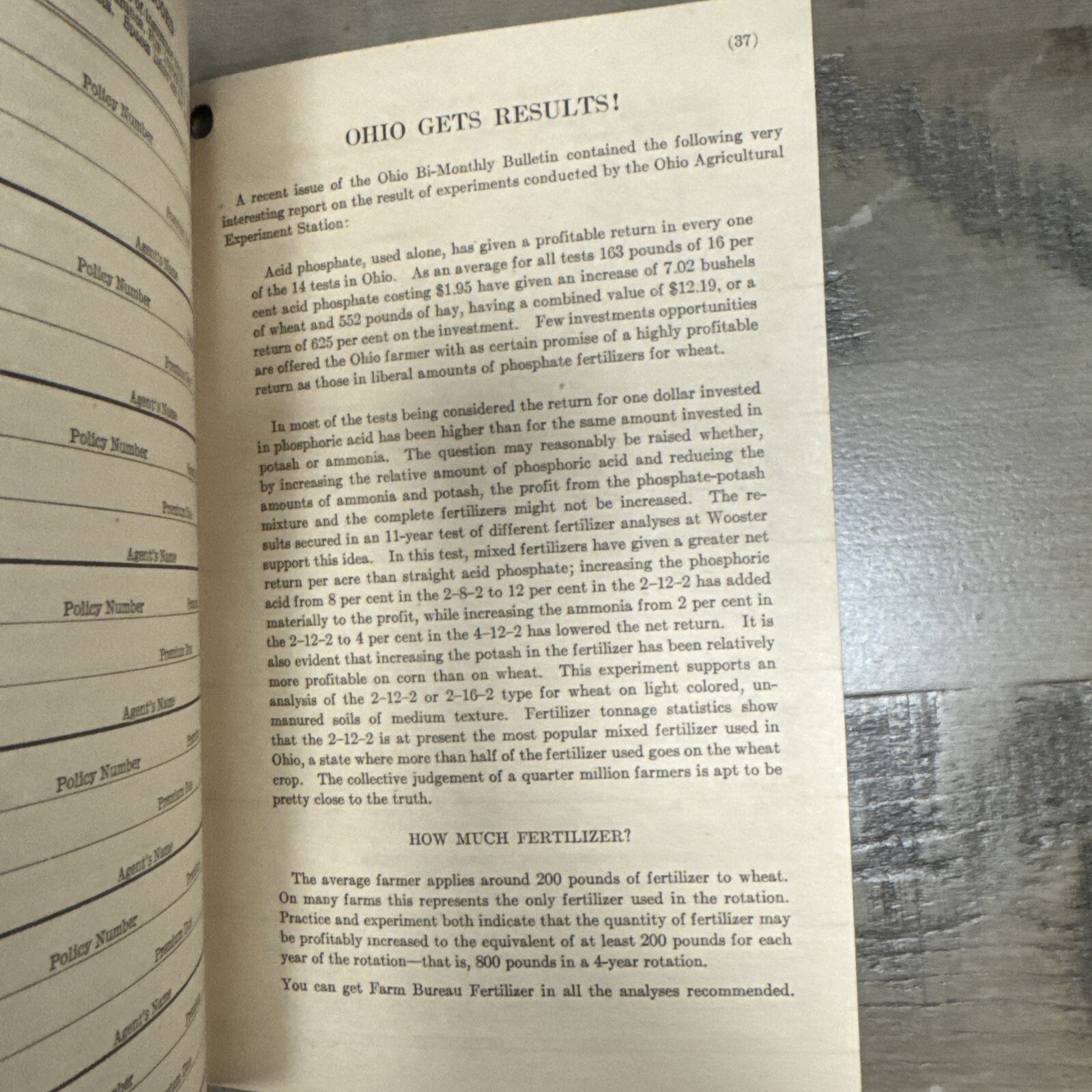 1927 Farm Record Book – Ohio Farm Bureau / Tennessee Copper