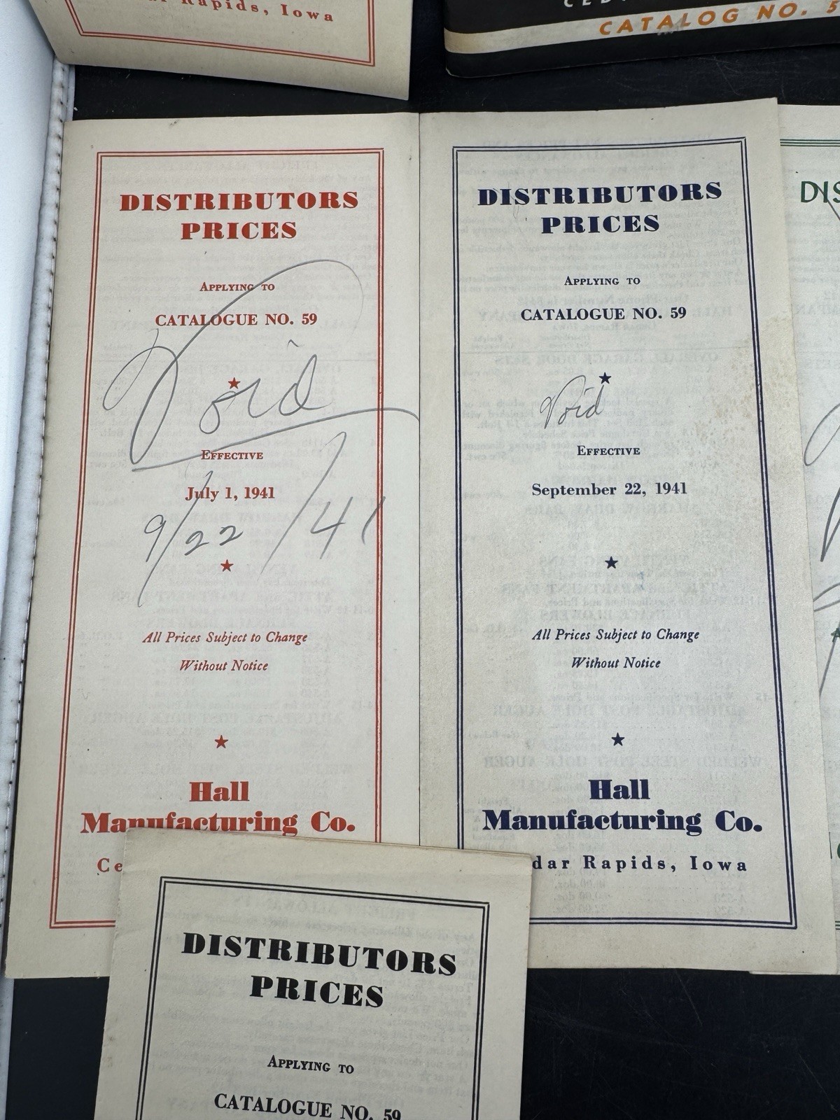 Specialty catalog HALL MANUFACTURING COMPANY Cedar Rapids IOWA W/ Others