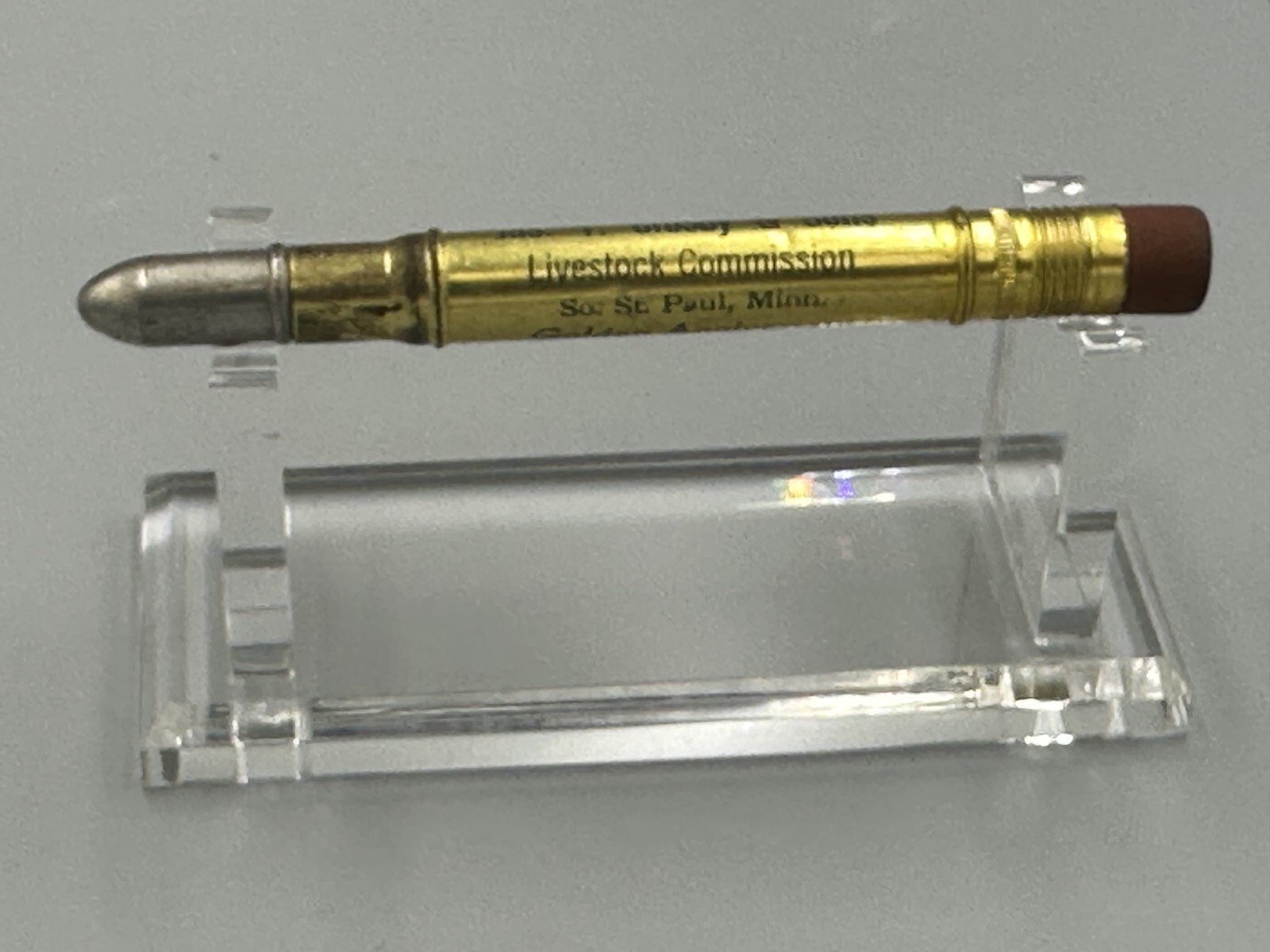 Vintage LIVE STOCK COMMISSION Farm Advertising BULLET PENCIL Minnesota ST PAUL