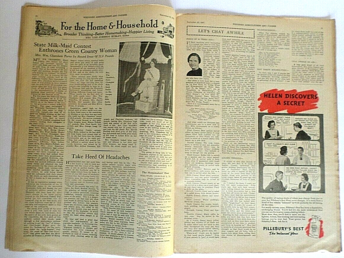 Vintage Wisconsin Agriculturist and Farmer Magazine July 3 & Sept 25, 1937 Issue