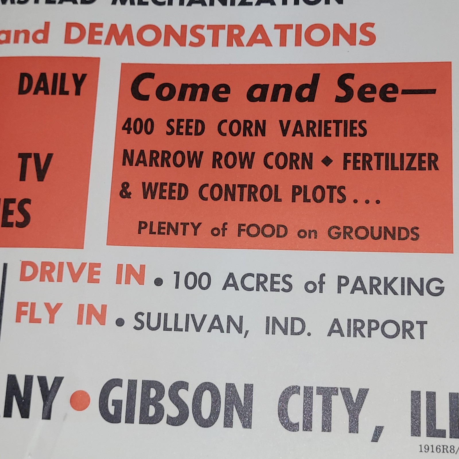 RARE 1968 Farm Power 14 Annual Show Gettinger Farms Sullivan IN. Poster
