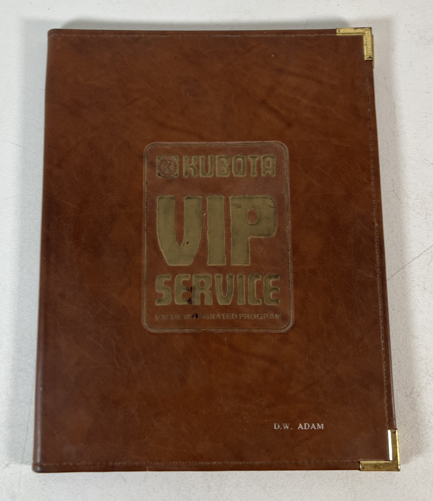 Vintage Kubota VIP Service Leather Folder With Inserts, Tractors, Farming, Etc