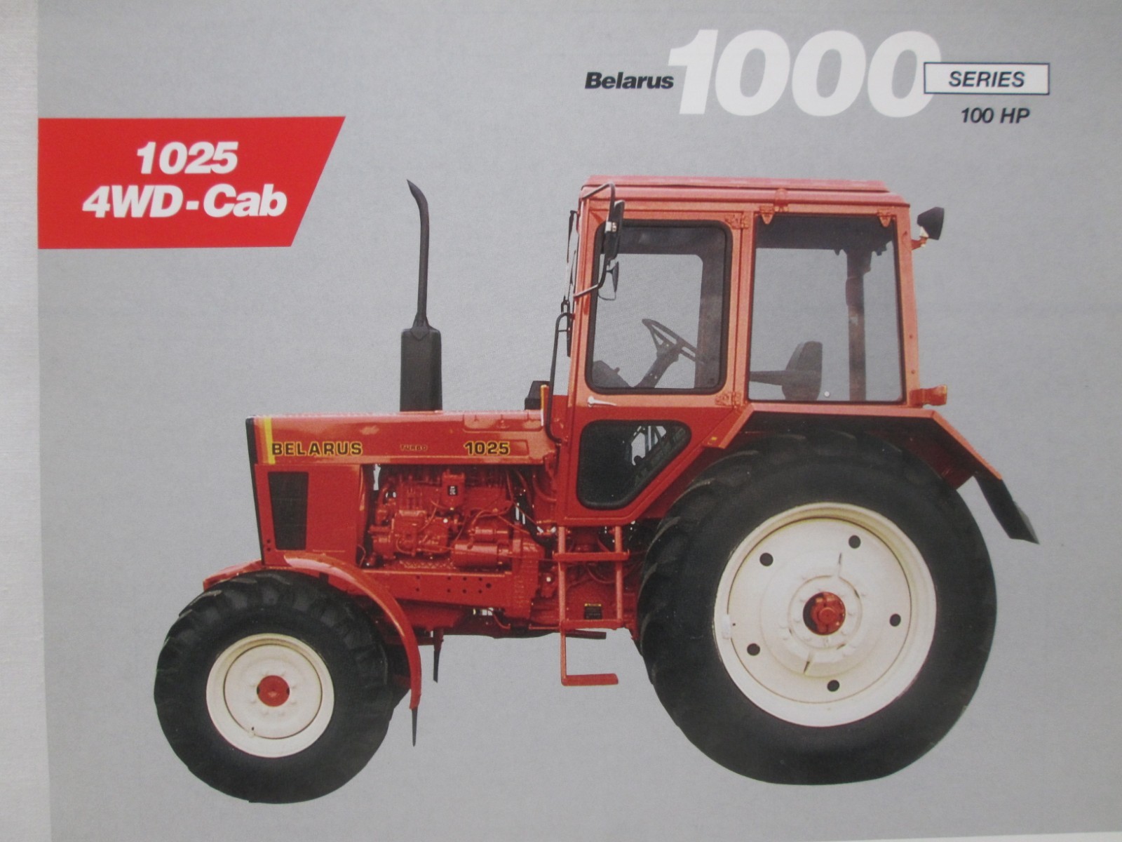 Belarus 1000 Series Tractors 100 HP 1025 4WD Cab Brochure Specifications 1996