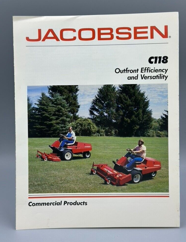 Vintage JACOBSEN Commercial TRACTOR MOWER C118 Vacuum Advertising Brochure