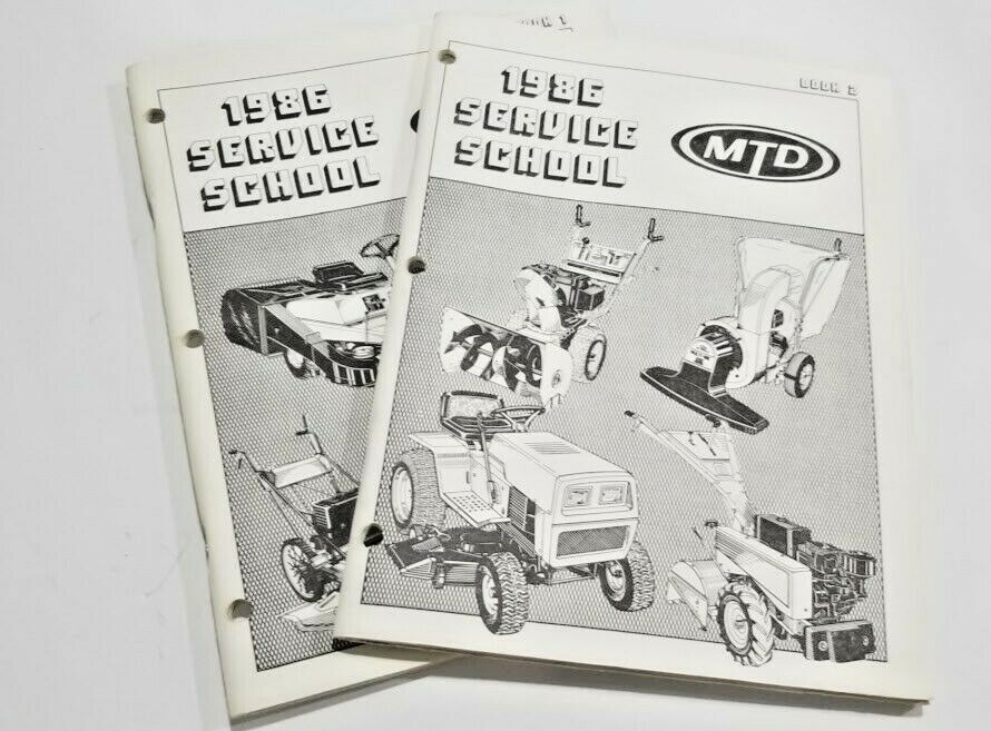 2 x 1986 MTD Products Inc. Service School Text Manuals Books 1 & 2