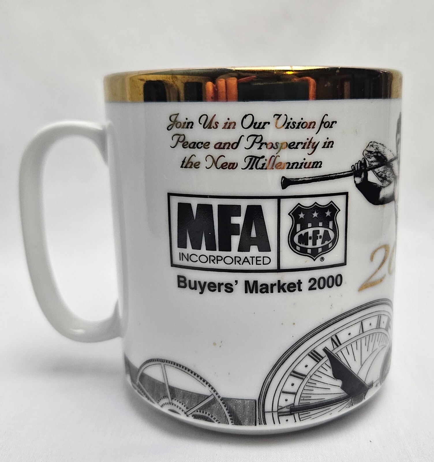 Vtg MFA Oil Farmer&rsquo;s Coop Coffee Mug Buyer&rsquo;s Market 2000 Millenium Medallion