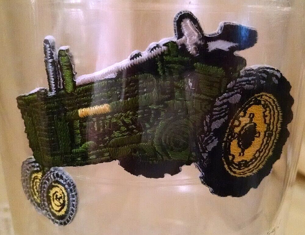 TRACTOR TUMBER TERVIS LARGE GREEN YELLOW USED PLASTIC DRINK OSPREY FL USA.