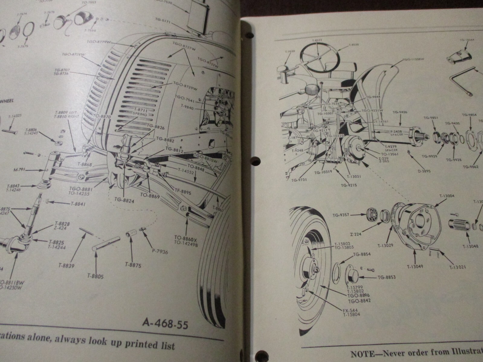 Cockshutt Black Hawk « 50 » Gas Tractor Parts List 1955