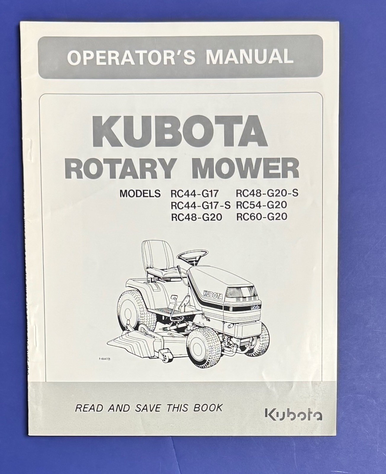 KUBOTA Operator’s Manual Rotary Mower RC44_G17 RG48-G20 RC54-G20 RC60-G20