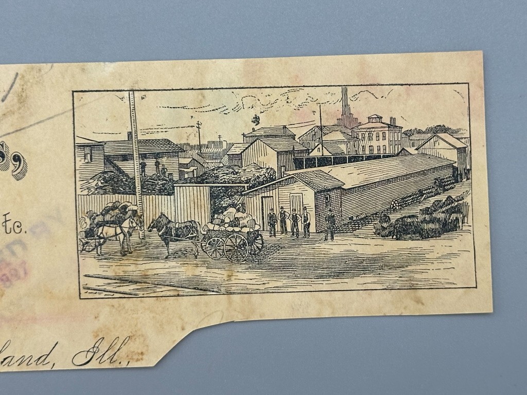 1897 Mooris & Lewis ROCK ISLAND Farm Advertising SCRAP IRON Letterhead PARTIAL