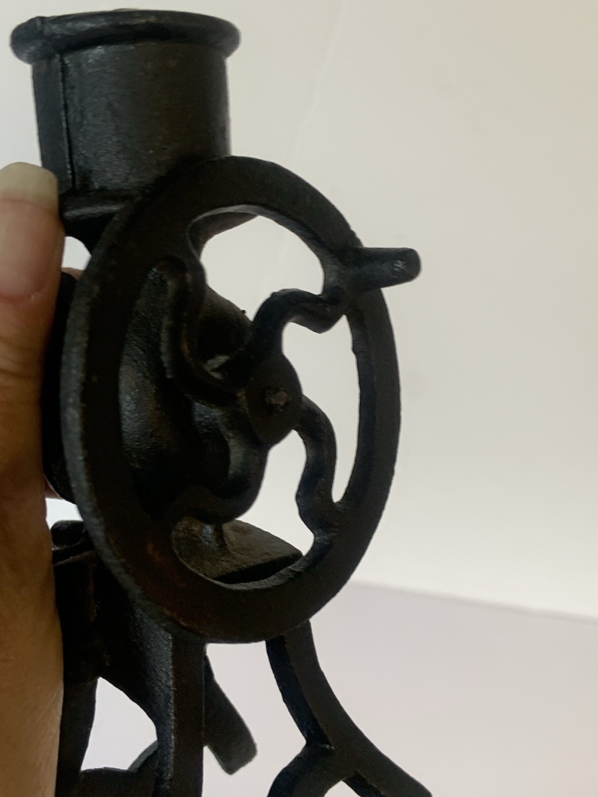 Cast Iron Metal Coffee Grinder Cream Separator Rare Vtg Candle Holder Taiwan