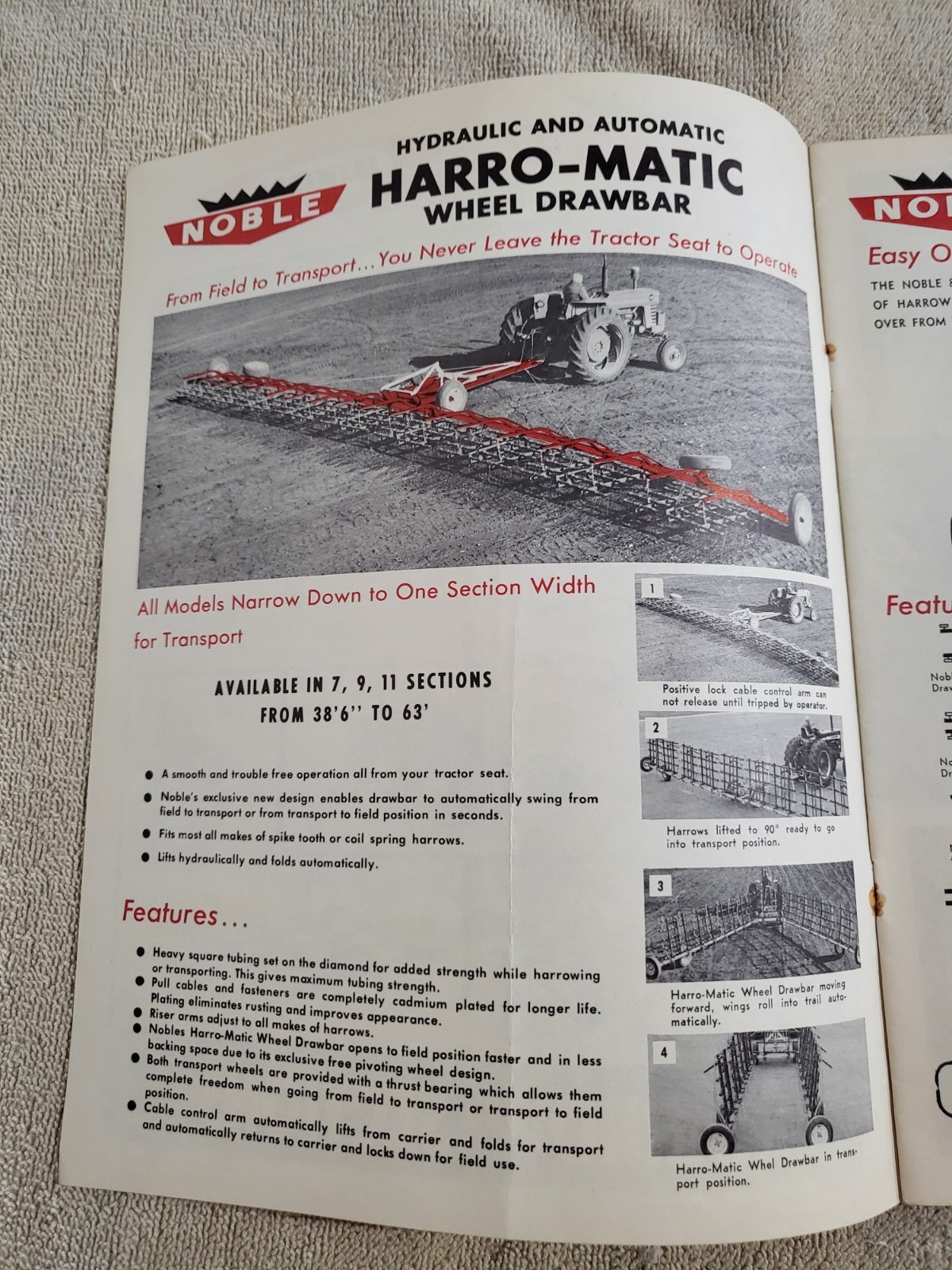 NOBLE DAKON Harrow BROCHURE 1968? John Deere IH Sioux Falls, SD. Dakota Iron