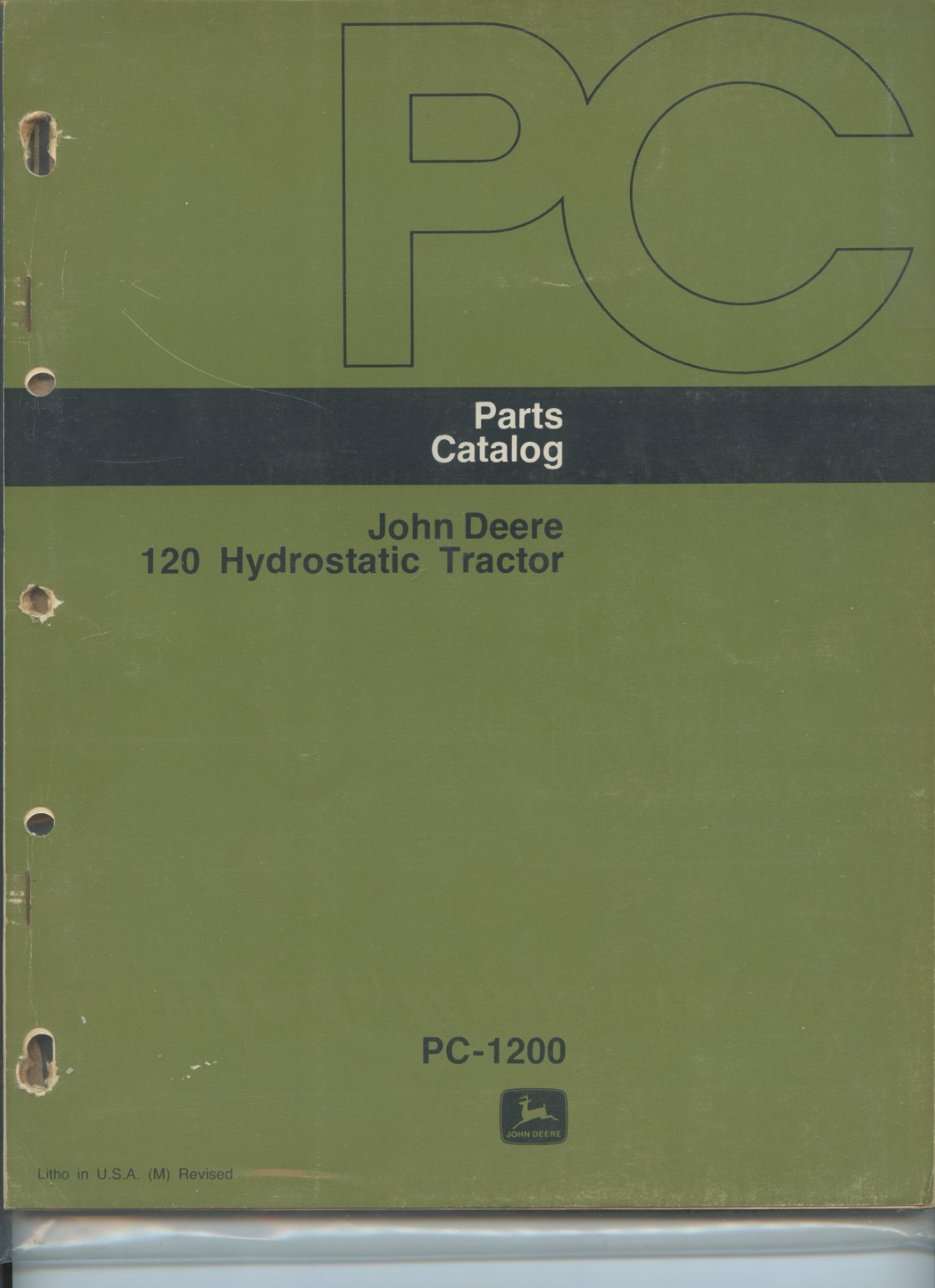 John Deere Parts Catalog PC-1200 for Lawn & Garden 120 tractor