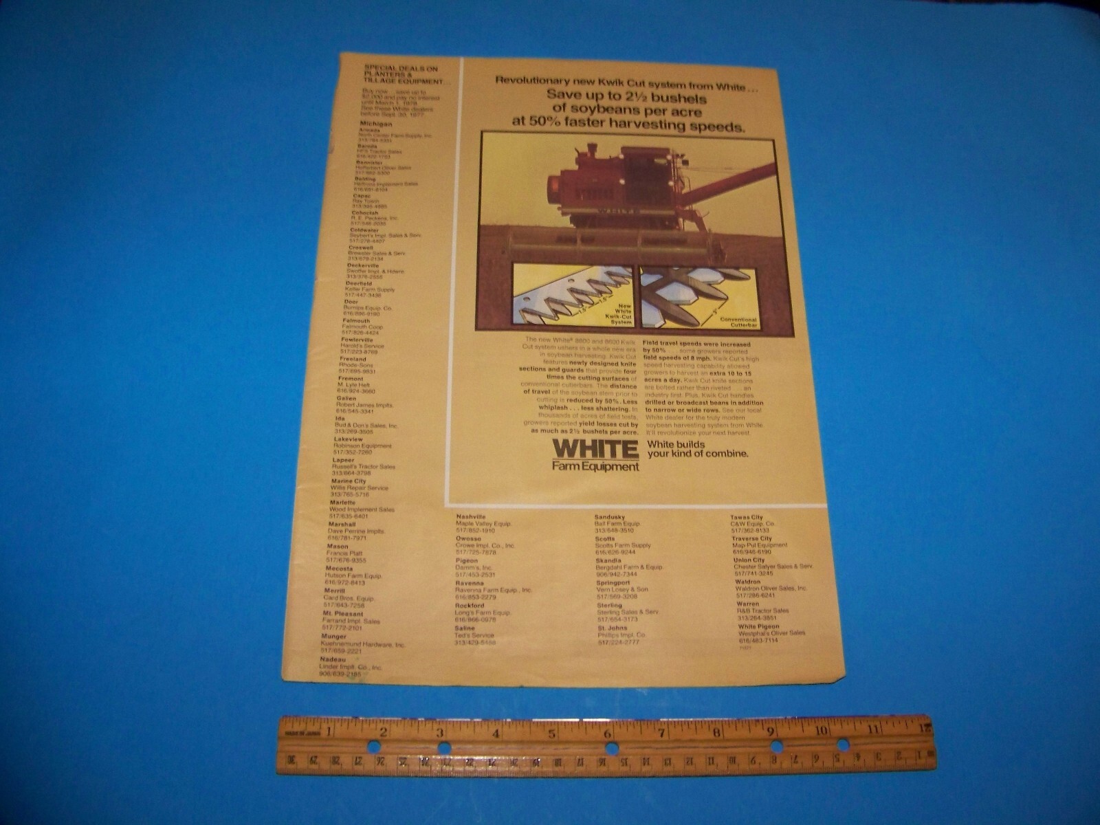 Funk&rsquo;s G-Hybrids / White Farm Agricultural Print Ad from Magazine Vintage 1977