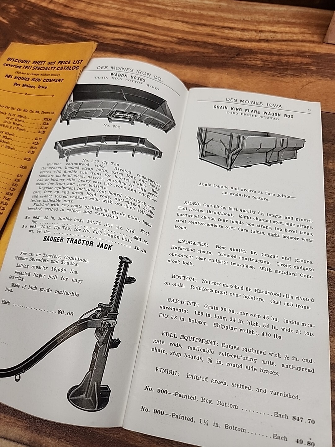1939 1941 1942 Des Moines Iron Co Specialty Catalog Mower & Binder Parts