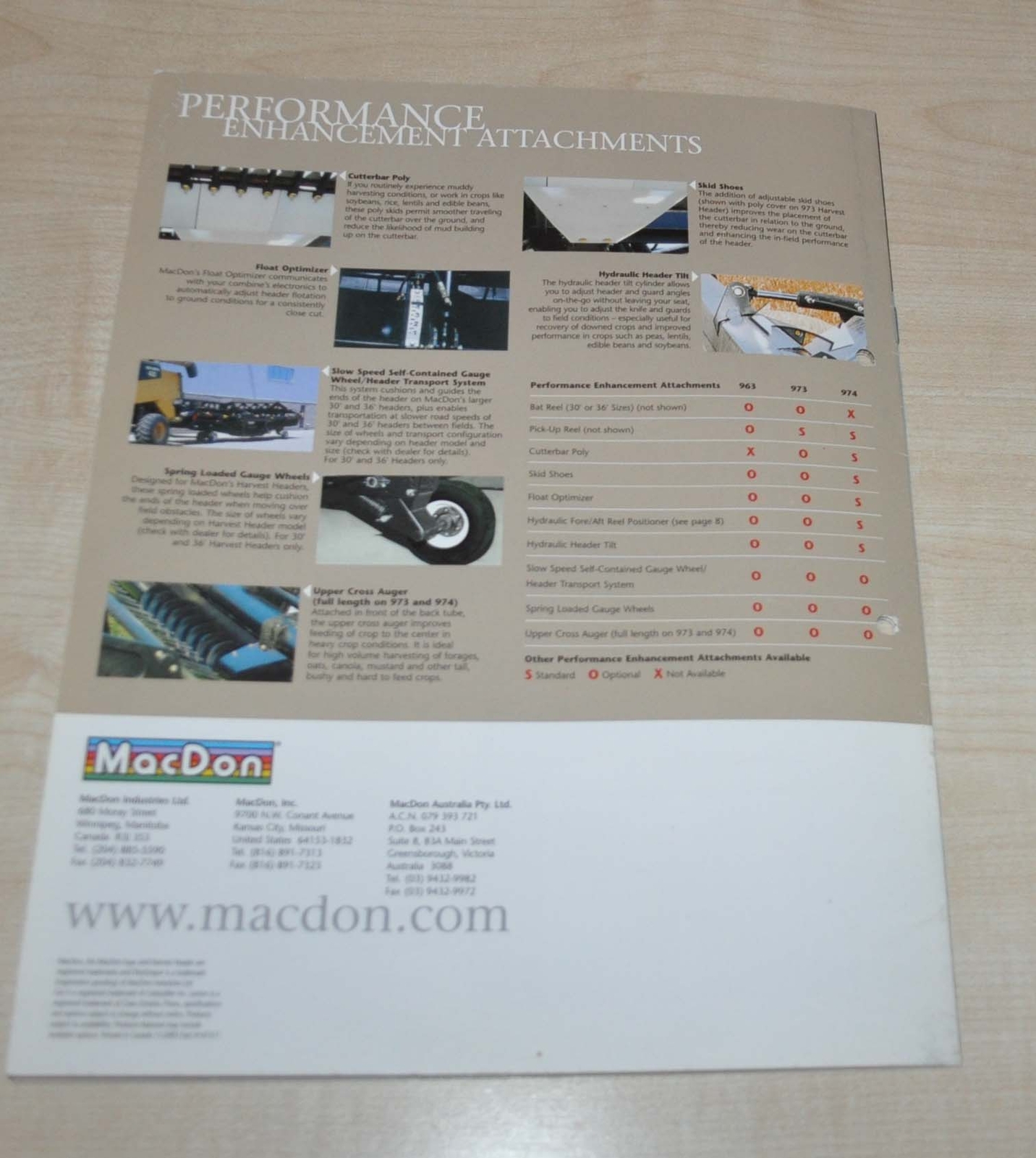 MacDon Draper Headers Combine Harvester Tractor Brochure Prospekt