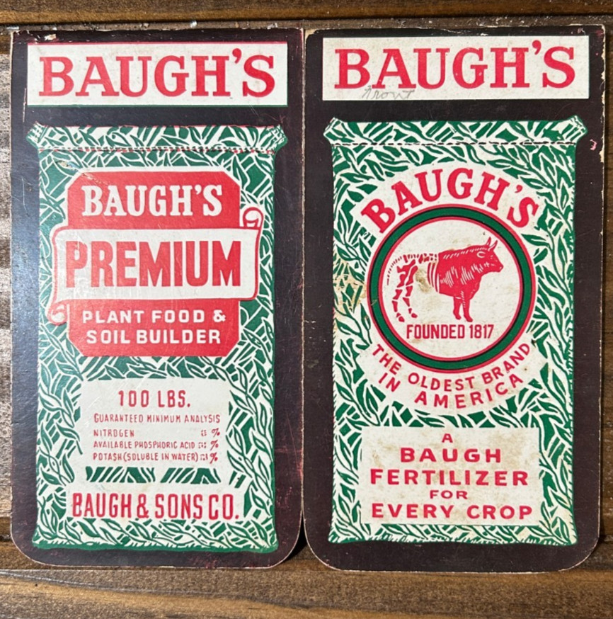 Lot of 2 Vintage Baugh&rsquo;s Premium Plant Food/Soil Builder Unused Pocket Notebooks