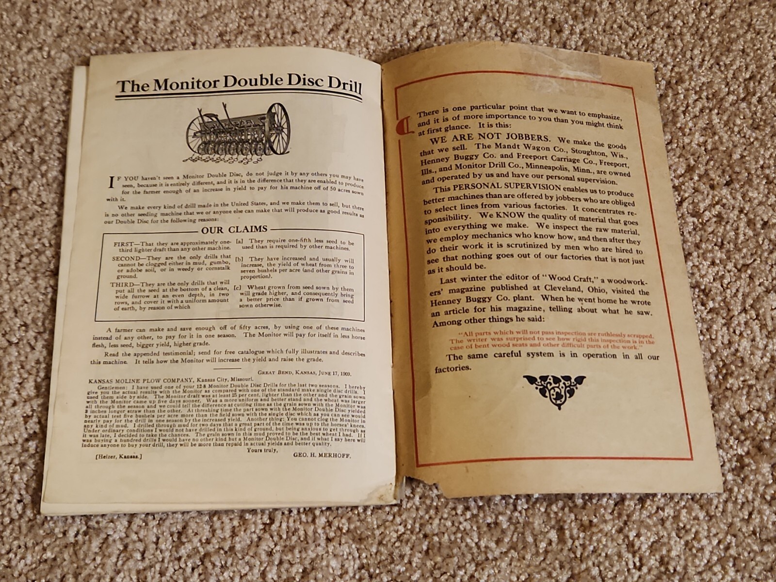 Flying Dutchman Farm Equipment Moline IL Plow Co Souvenir Song Book