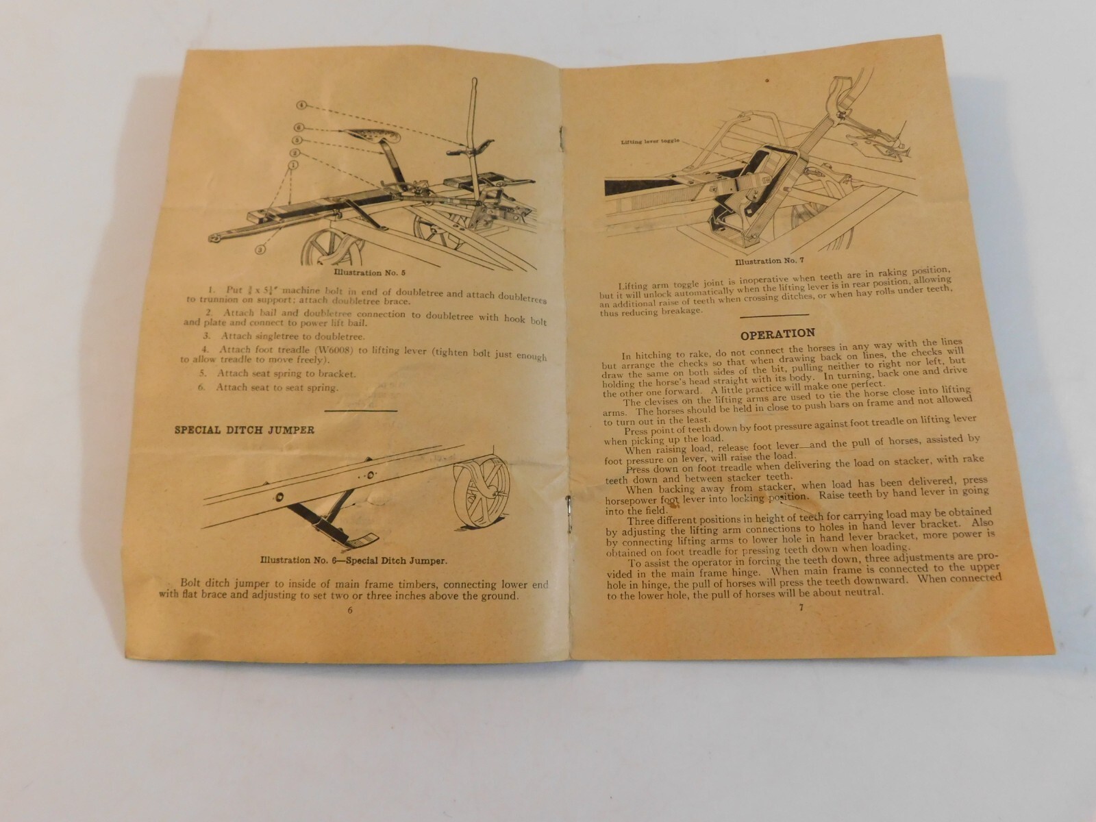 1930 IH McCORMICK DEERING POWER LIFT SWEEP RAKE NO.4-B 4 WHEEL
