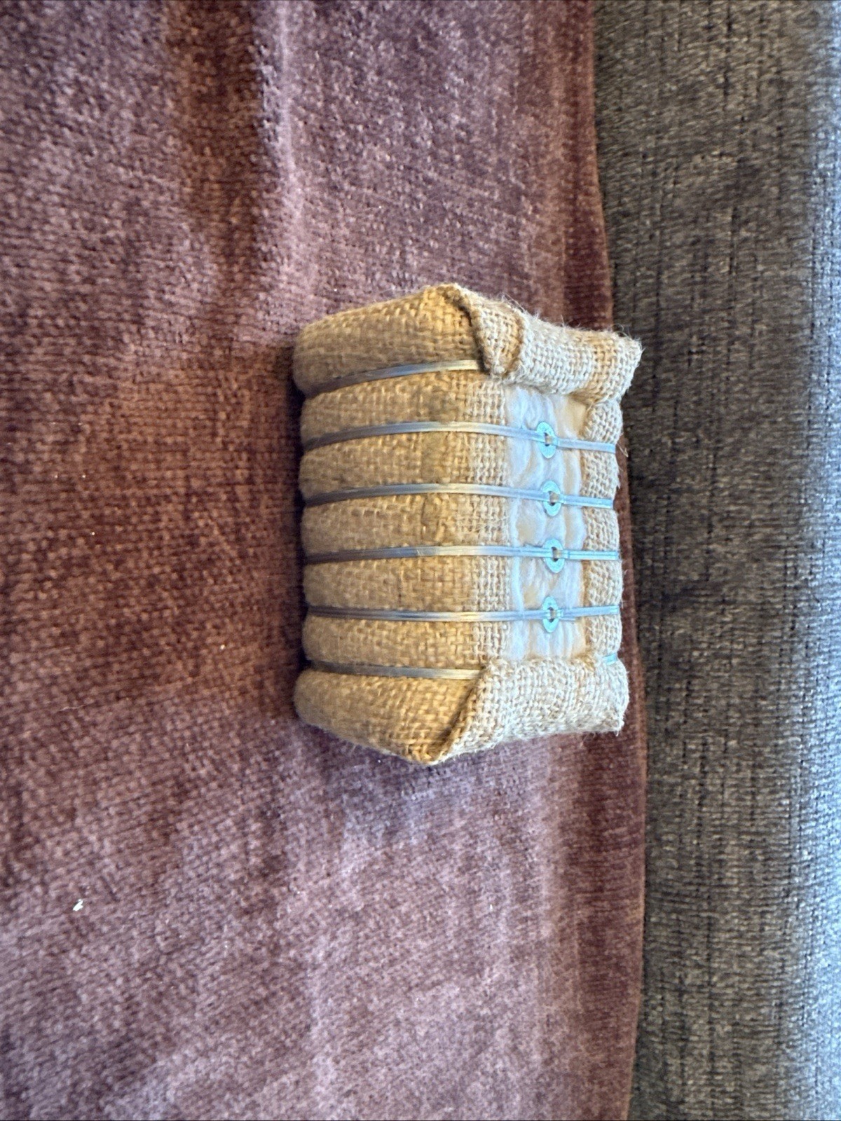 Vintage Souvenir Mini Real Cotton Bail In Burlap