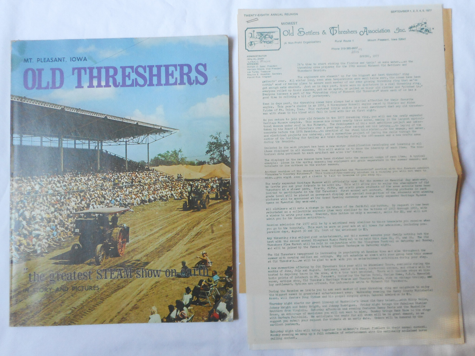 1977 MT PLEASANT IOWA OLD THRESHERS BOOK