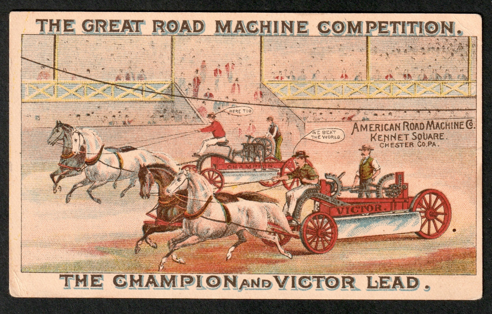 Fantasy American Road Machine Horse Race Track Champion Victor Trade Card RM.8