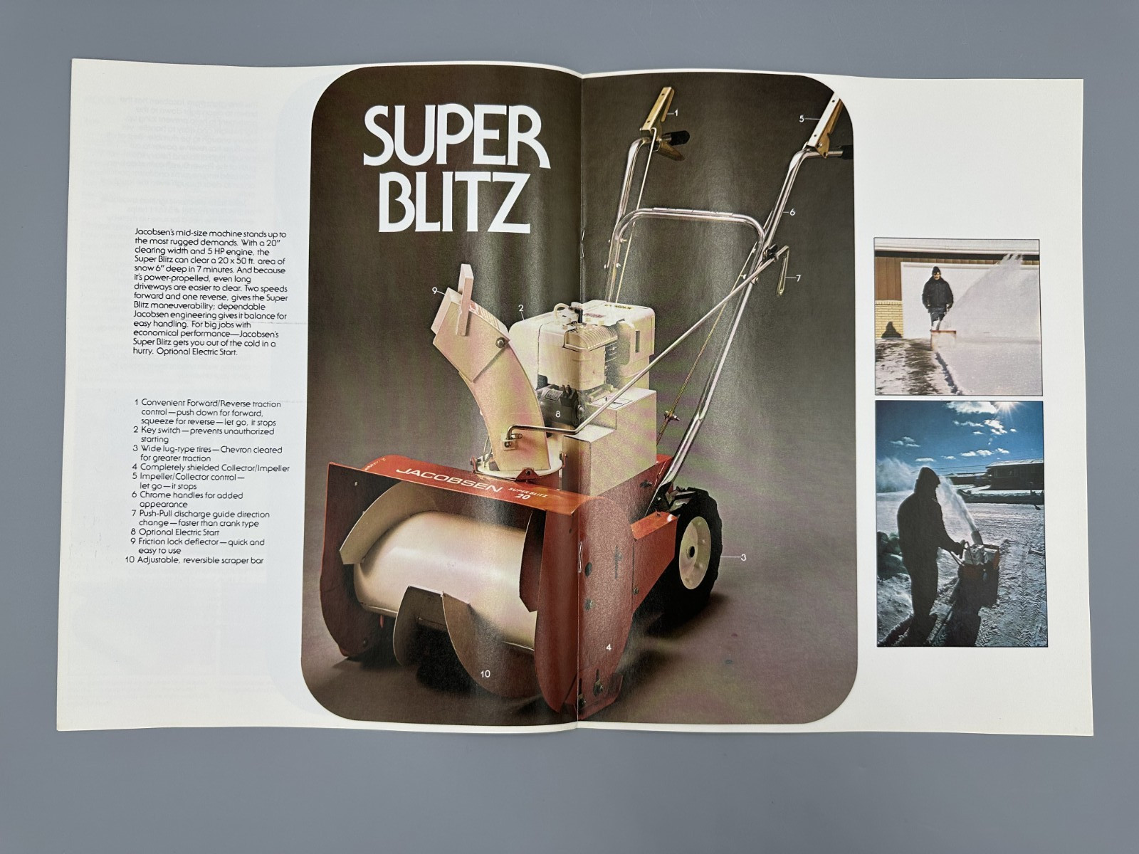 1980 JACOBSEN SNOW THROWERS Blowers IMPERIAL Super Blitz Advertising Brochure