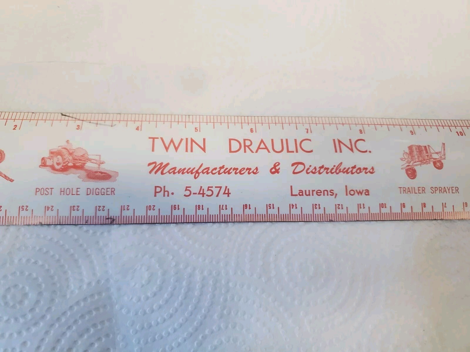 12&Prime; Metal Ruler Twin Draulic Laurens Iowz Farm Wagon Loaded Post Hole Digger