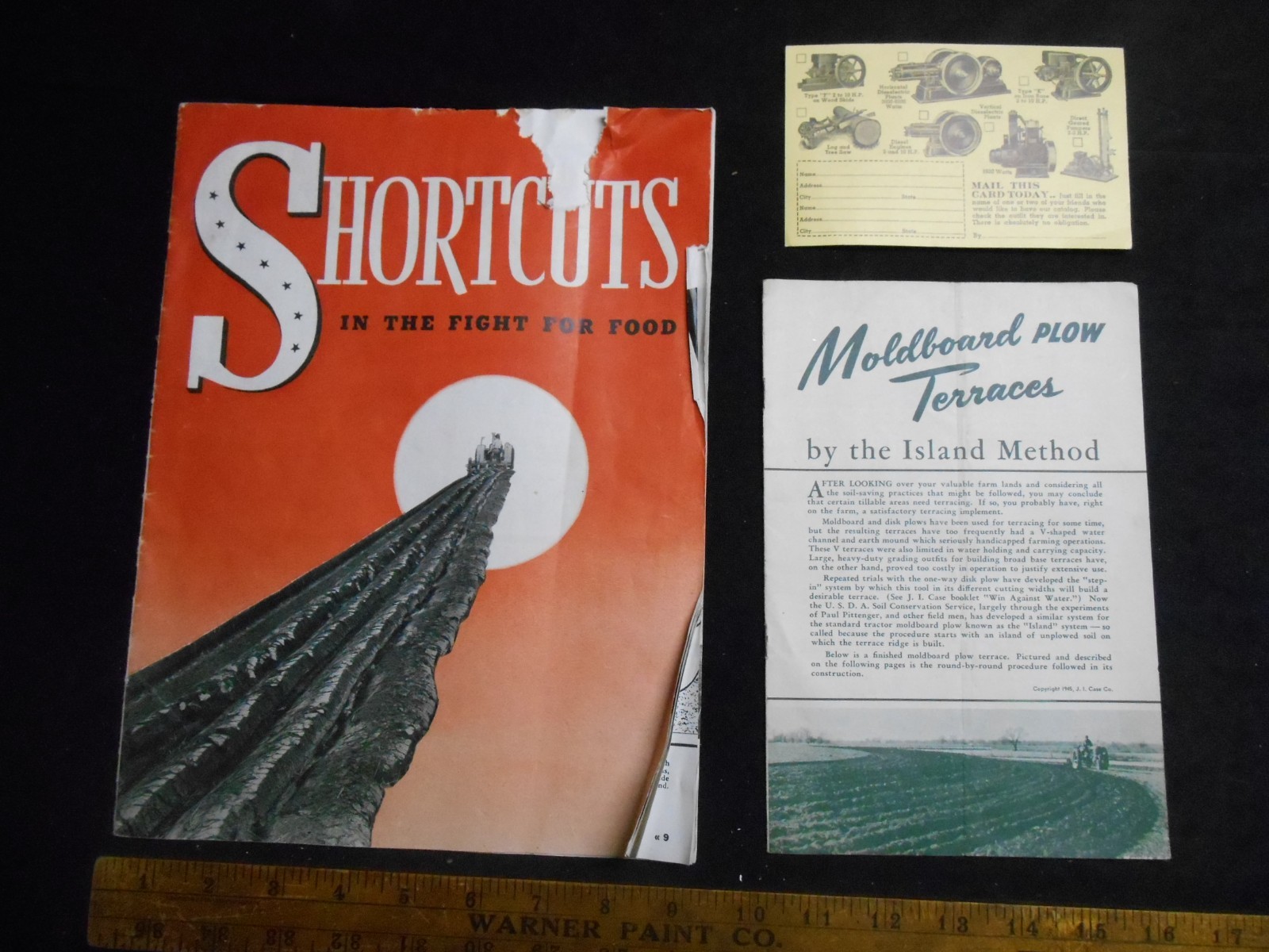 VINTAGE LOT J.I. CASE CO. BOOKLETS, PAMPHLETS, FARMING, PLOWS, TRACTORS, ENGINES
