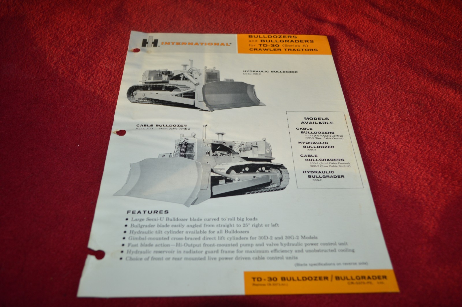 International Harvester TD-30 Series A Crawler Dozer Dealers Brochure AMIL12