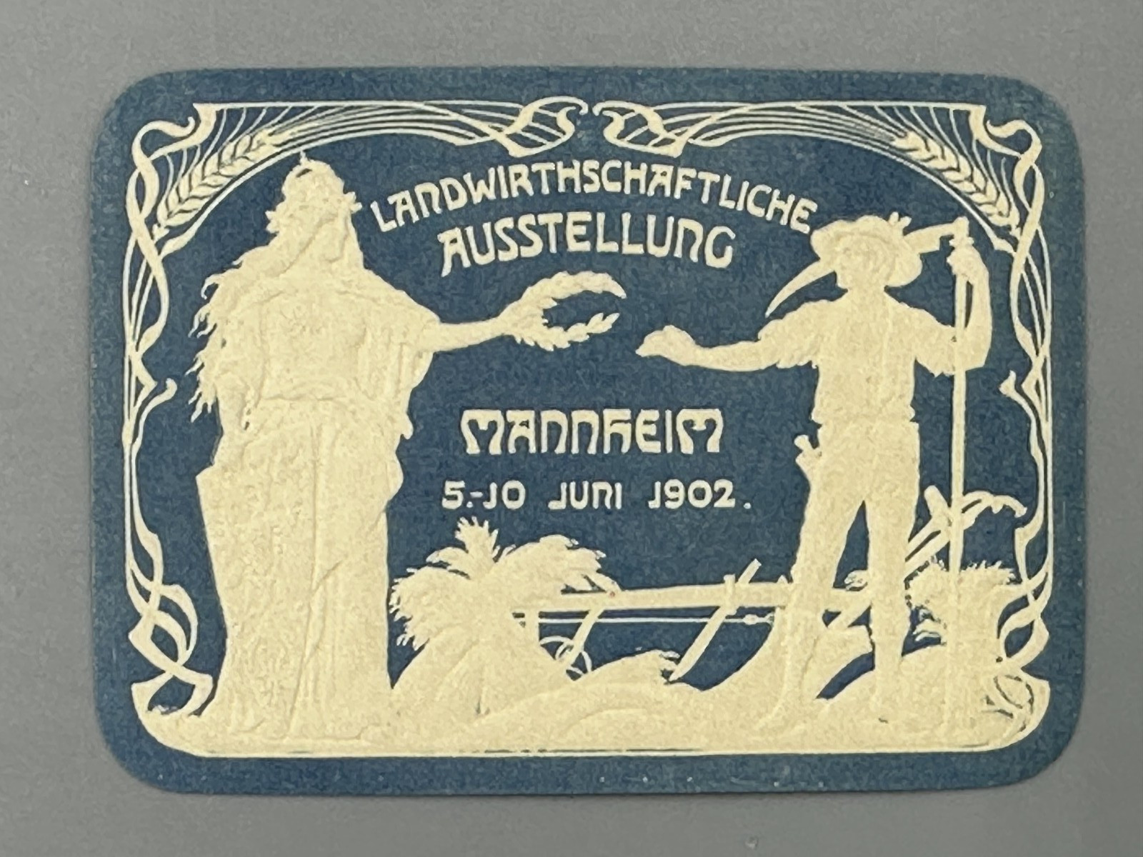 1908 STUTTGART Germany FARM EXPO Agricultural ANIMAL Advertising POSTER STAMP