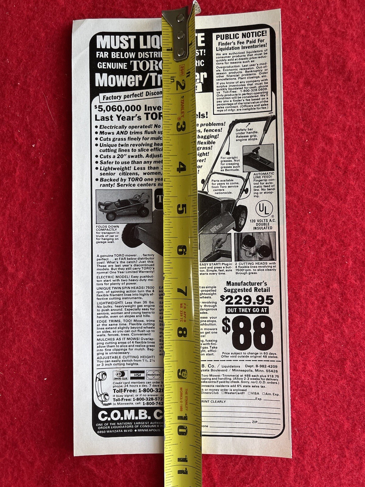 Vintage 1983 Print Ad Toro Electric Mower Trimmer Advertisement