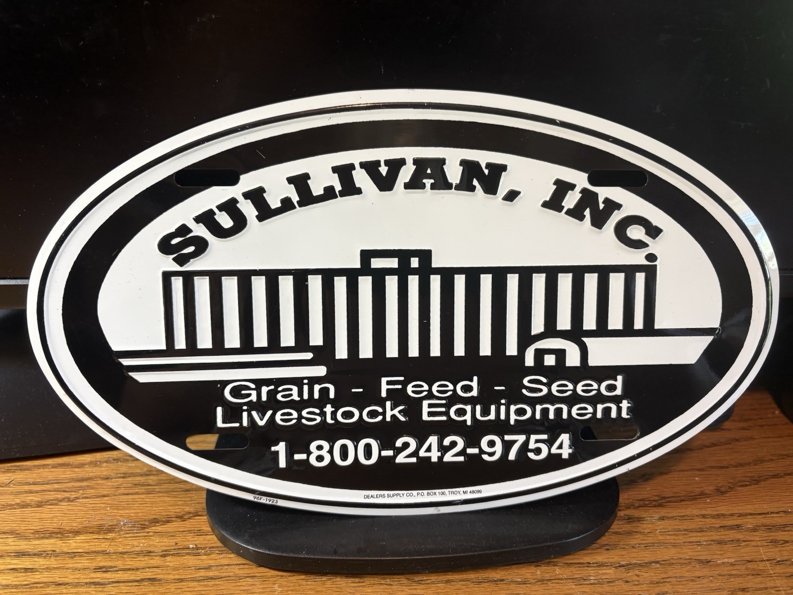 SULLIVAN,INC. EMBOSSED METSL SIGN GRAIN-FEED-SEED-LIVESTOCK EQUIPMENT NEW USA