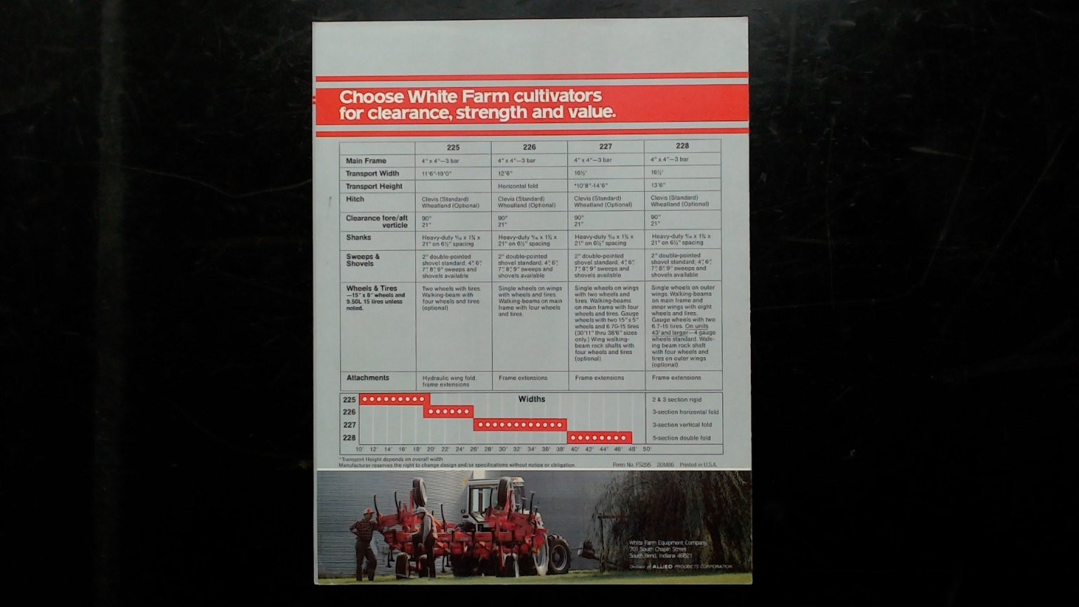 White Farm Field Cultivators Vintage Brochure 1980s Agriculture