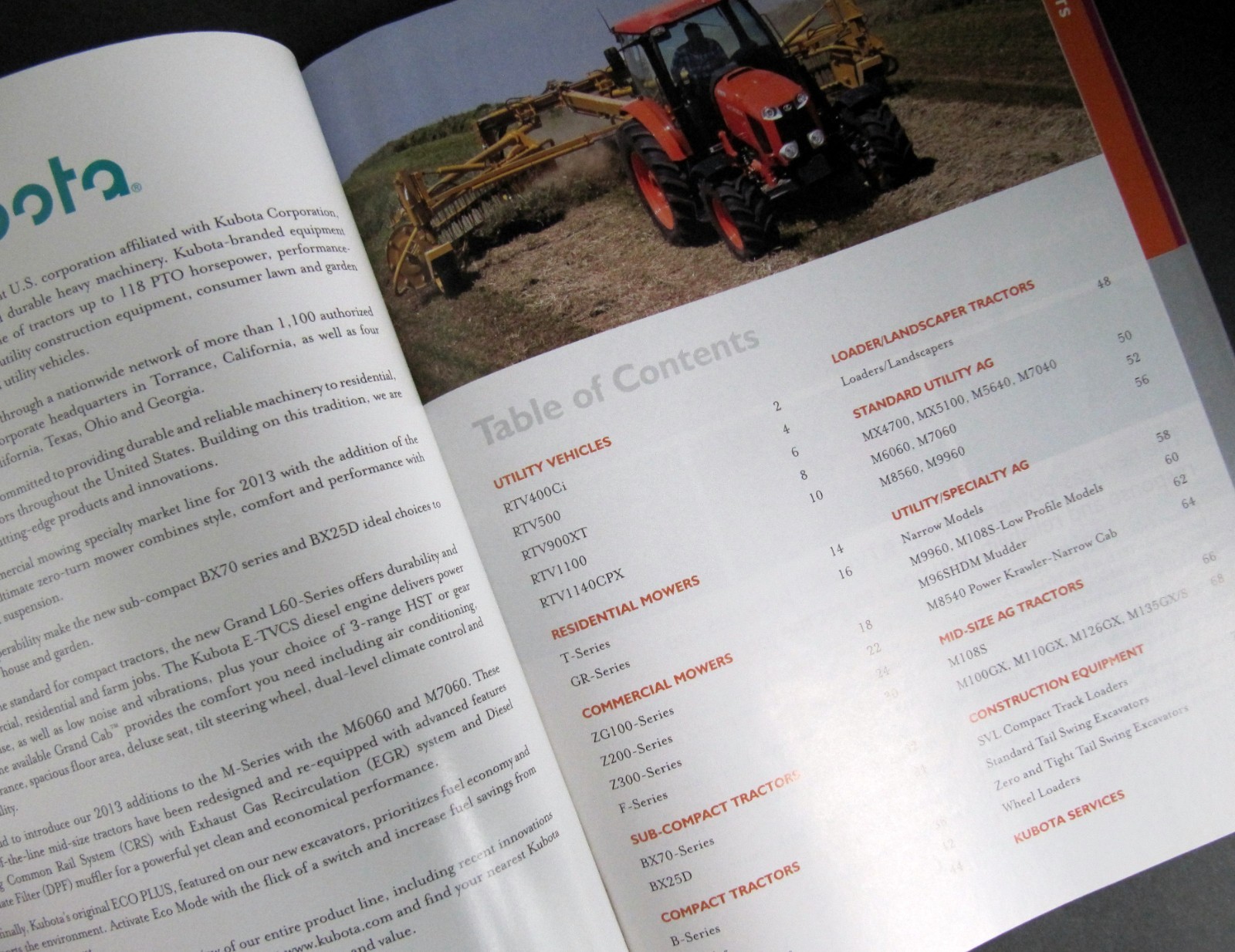 Kubota Tractor 2013 Full Line Sales Brochure 82 Page