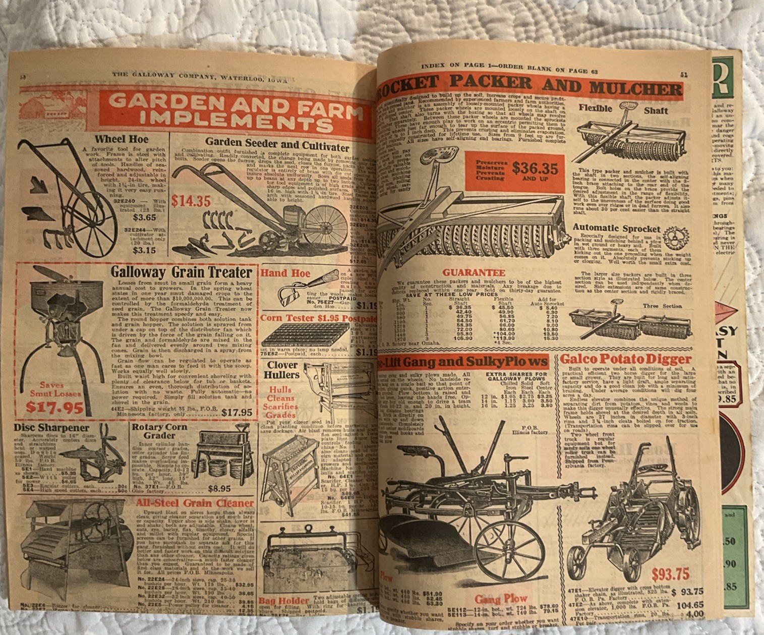 1931 Galloway&rsquo;s Bargain Direct from Factory to Farm Farming Catalog Waterloo Exc