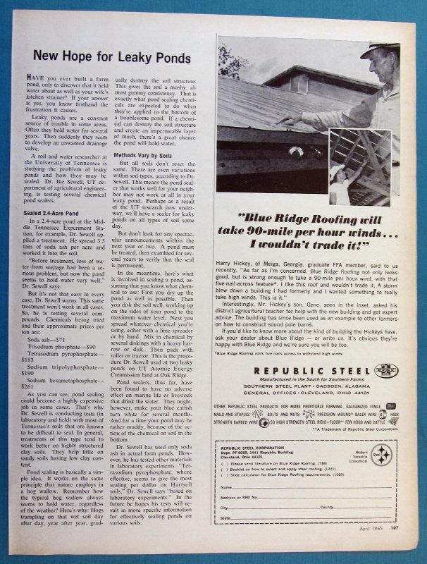 Original 1965 Republic Roofing Ad Photo Endorsed by Harry Hickey, Meigs Georgia